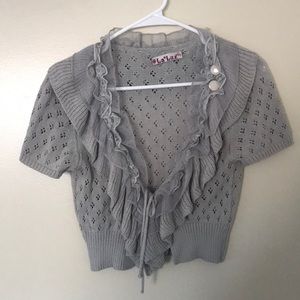 Cropped Sweater Lace Detail